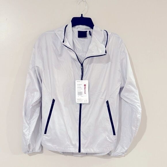 MARMOT Women Gray Zippered Pocketed
Lightweight jacket Logo Graphic Wind Breaker - Picture 7 of 11